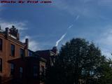Curious Juxtaposition of a Contrail, Commonwealth Avenue