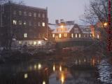 Mystic River in Falling Snow at Medford, Massachusetts
