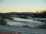Sunset Lit Hills Over Genesee River, Wellsville, New York