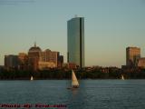 Sedate Sunset Sailing on the Charles at Back Bay, Boston