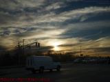 Dramatic Sky With Sun Dogs Over Traffic, Medford, Mass.