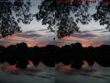 Sunset Clouds and Trees, Sawgrass Mills (cross eye stereo)
