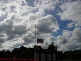 Flag Half Mast on Clouds, Wellsville, In Memory of Dad