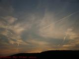 Bright Jet Streak Piercing Sunset Clouds, Olean, New York