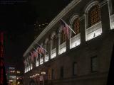 Boston Public Library Facing Dartmouth Street at Night