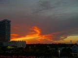 Sunset Fire Over Sawgrass Mills Mall, Sunrise, Florida