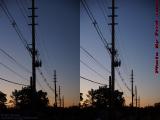 Power Lines Receding Into the Gloaming (cross eye stereo)