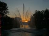 Fountain Backlit by Sunset, Parc Village, Plantation