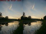 Genessee River Sunset, Wellsville, NY (cross eye stereo)
