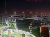 Speedboat and Yachts, Miami Harbor at Night